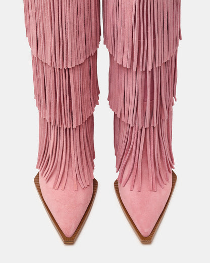 KINZEE FRINGE PINK SUEDE