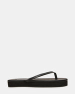 KIORA Black Leather Platform Thong Women's Sandal | Steve Madden