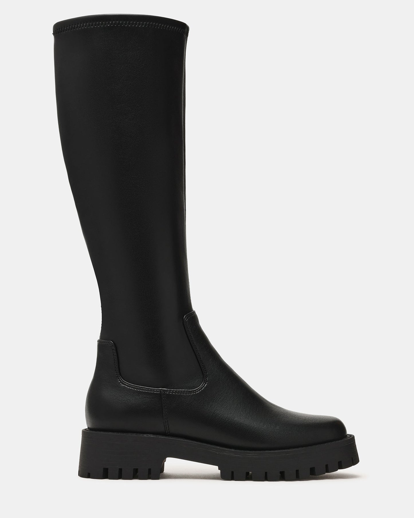 LABELLE Black Knee-High Lug Platform Women's Boot | Steve Madden