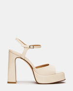 LINADRA Bone Patent Platform Square-Toe Strappy Women's Heel | Steve Madden