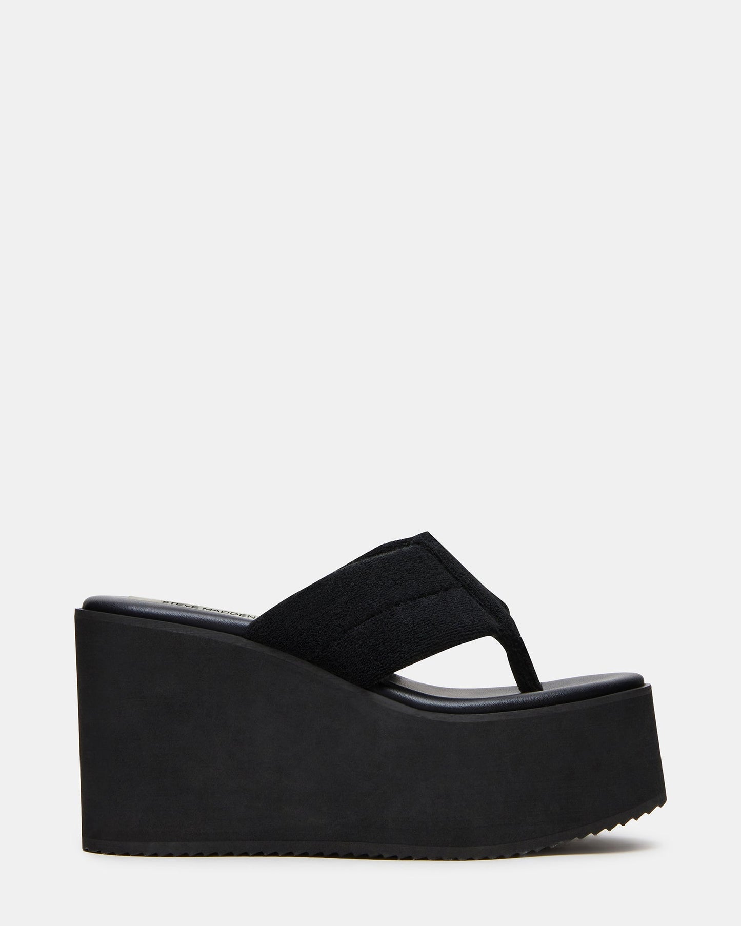 LIDA Black Thong Wedge Women's Platform Sandal | Steve Madden