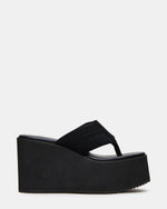 LIDA Black Thong Wedge Women's Platform Sandal | Steve Madden
