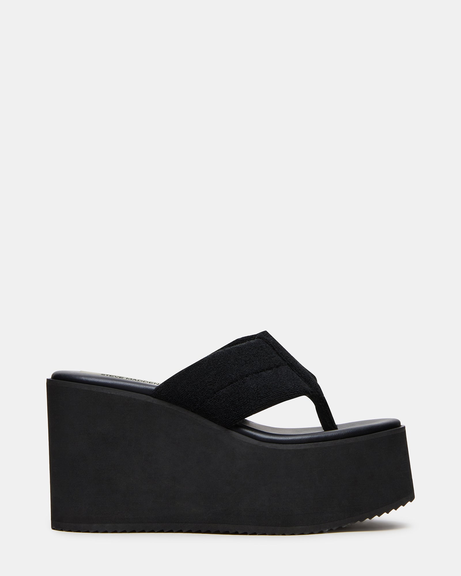 LIDA Black Thong Wedge Women's Platform Sandal | Steve Madden