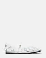 LUNETH Clear Mary Jane Ballet Eyelet Detail Women's Flat | Steve Madden