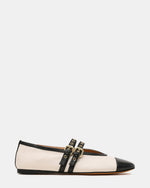 LYDIA Cap Bone Black Mary Jane Ballet Women's Flat | Steve Madden
