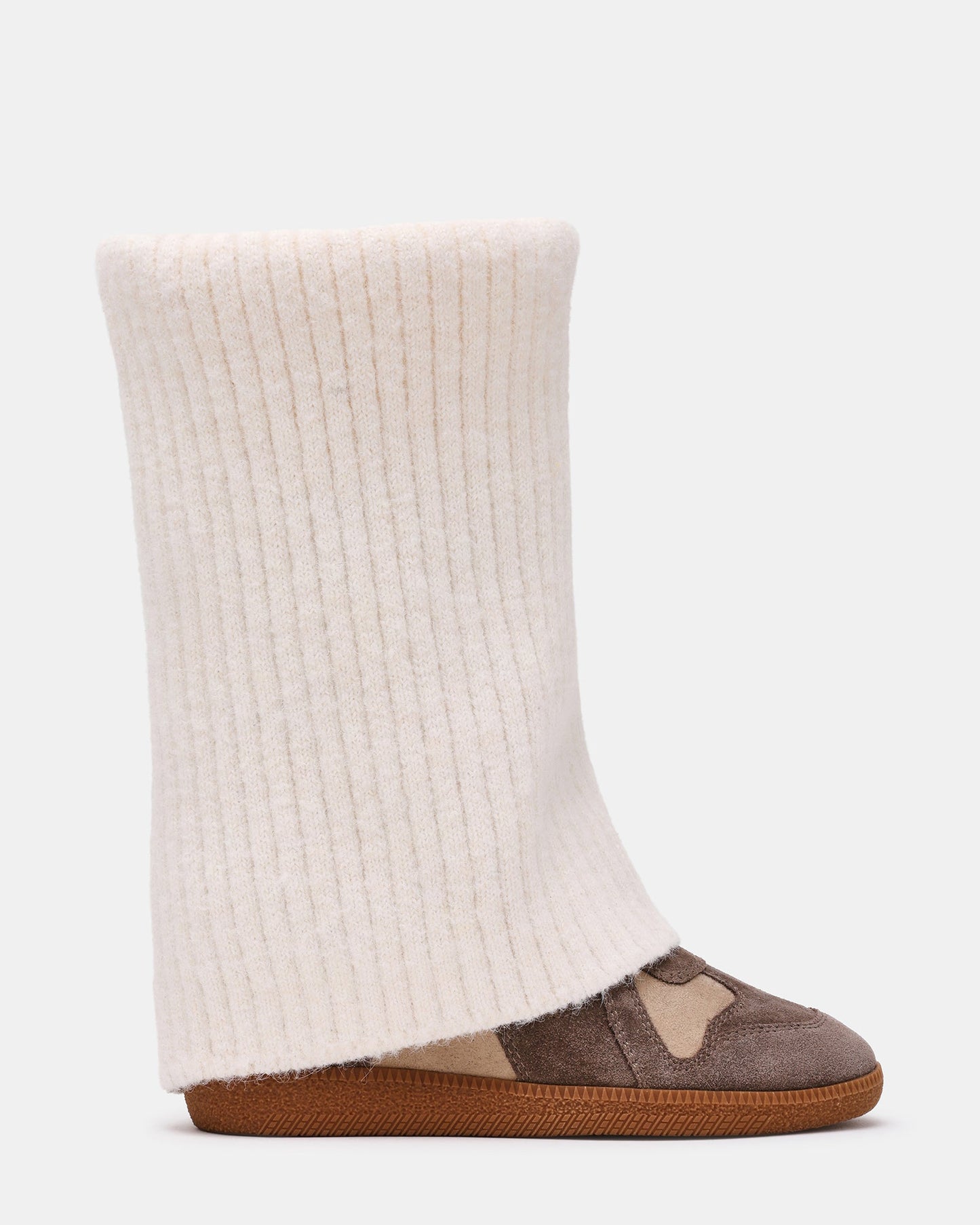 MAVIS Knit Taupe Suede High-Top Velcro Women's Sneaker | Steve Madden
