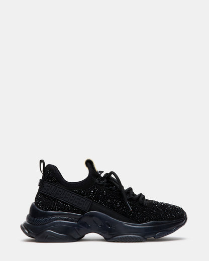 MAXIMA Black Rhinestones Women's Sneakers | Steve Madden