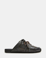 MAYSA Black Distressed Women's Low-Top Slip-On Mule Sneakers | Steve Madden