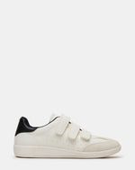 MOMENTUM White/Black Velcro Low-Top Women's Sneakers | Steve Madden