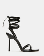 NERI Black Patent Strappy Stiletto Round-Toe Women's Heel | Steve Madden