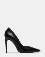 NOIR Black Leather Pointed-Toe Stiletto Pump Women's Heels | Steve Madden