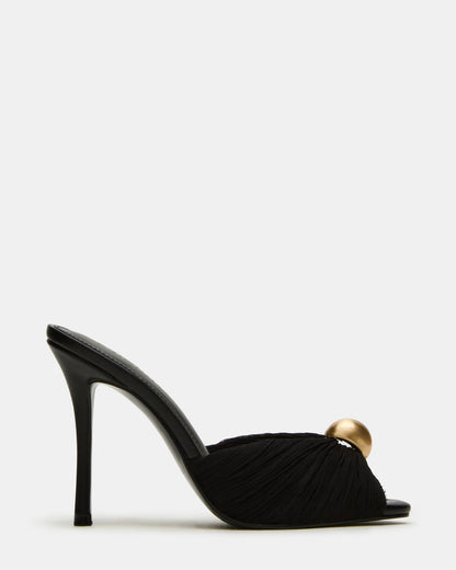 PRIYA Black/Gold Mule Women's Heel | Steve Madden