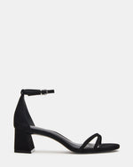 RAE Black Nubuck Strappy Block Heel Women's Sandal | Steve Madden