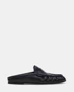 RAFE Black Leather Slip-On Mule Women's Flat | Steve Madden