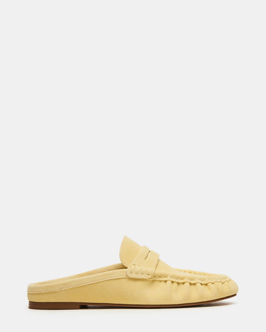RAFE Butter Yellow Suede Slip-On Mule Women's Loafer | Steve Madden