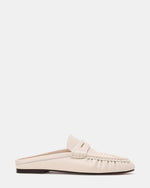 RAFE White Leather Slip-On Mule Women's Loafer | Steve Madden
