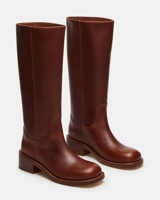 RIGGS RUST LEATHER WIDE CALF