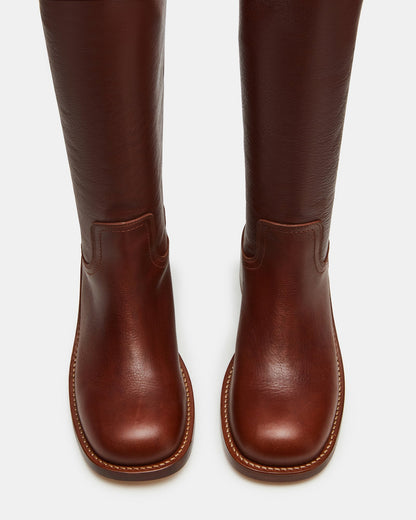 RIGGS RUST LEATHER WIDE CALF