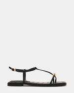 RITZY Woven Black Square-Toe Strappy Women's Sandal | Steve Madden