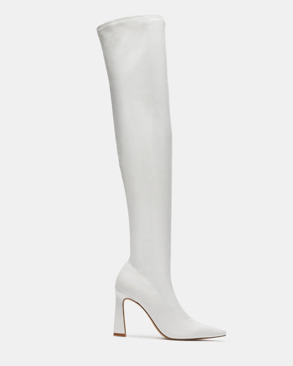 STRUT White Over The Knee Pointed Toe Boot | Women's Boots | Steve Madden