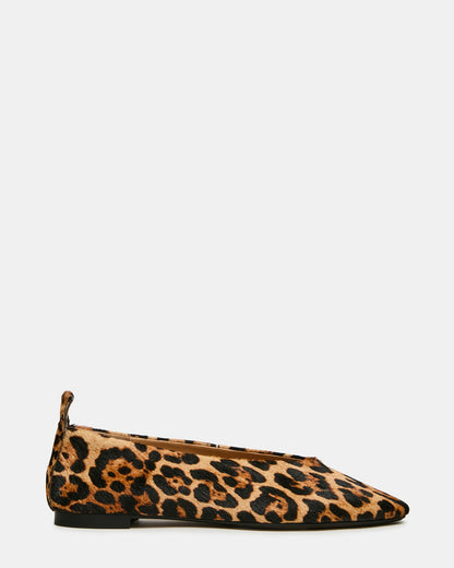 SWANKY Leopard Almond-Toe Ballet Women's Flat | Steve Madden