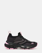 SWOOP Black Multi Lace-Up Low-Top Platform Athletic Women's Sneaker | Steve Madden