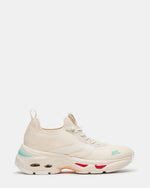 SWOOP White Multi Lace-Up Low-Top Platform Athletic Women's Sneaker | Steve Madden