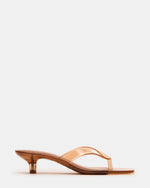 TRACIE Jelly Tan Thong Strap Women's Kitten Heel | Steve Madden