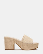 TRIPPY Natural Raffia Platform Mule Women's Sandal | Steve Madden