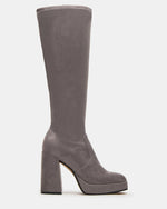 TWAIN Grey Knee-High Block Heel Women's Boot | Steve Madden