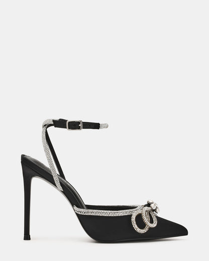 VIABLE Black Women's Rhinestone-Embellished Stilettos | Steve Madden
