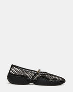 VICKEE Black Mesh Mary Jane Buckle Chunky Sole Women's Ballet Sneaker | Steve Madden