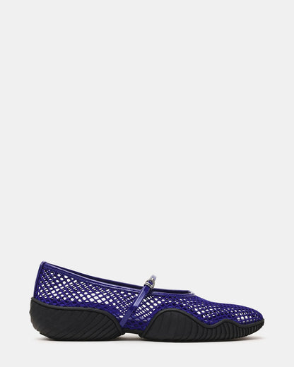VICKEE Blue Mesh Mary Jane Buckle Chunky Sole Women's Ballet Sneaker | Steve Madden