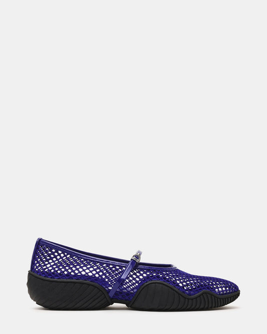 VICKEE Blue Mesh Mary Jane Buckle Chunky Sole Women's Ballet Sneaker | Steve Madden