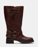 ASTOR Brown Leather Wide Calf Knee-High Women's Boot | Steve Madden