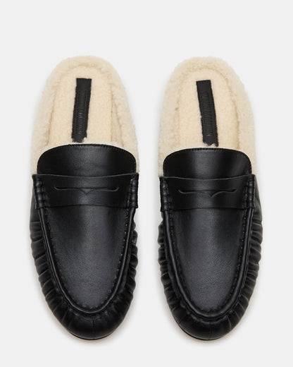 RAFE FAUX FUR BLACK LEATHER