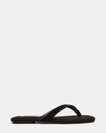 TRELLA Black Suede Square-Toe Thong Women's Sandal | Steve Madden
